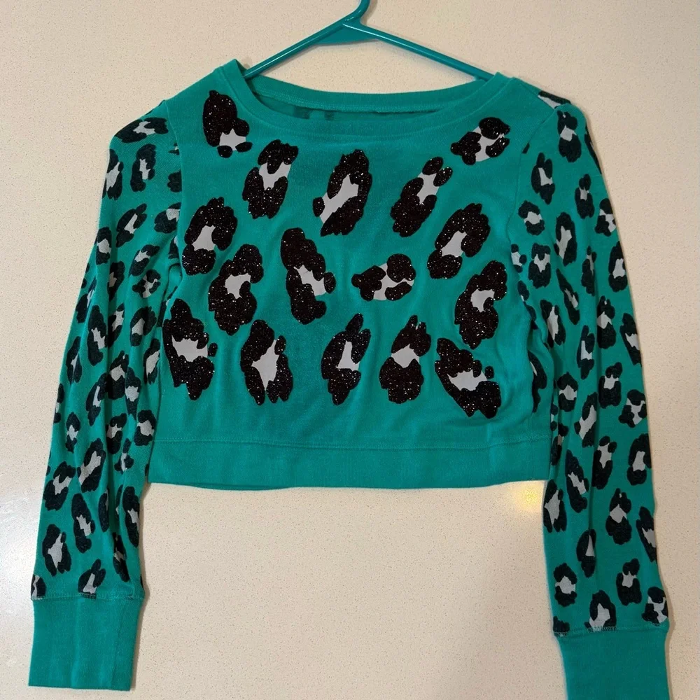 Justice Teal Patterned Sweater Y8